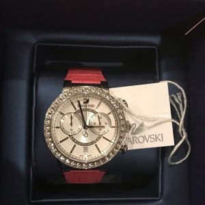 Swarovski watch with pink strap